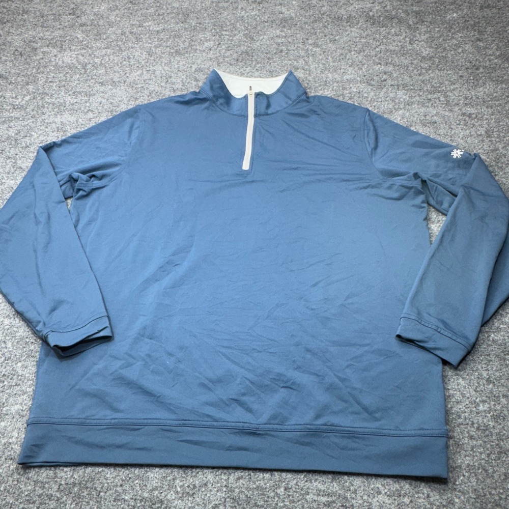 Peter Millar Sweater Mens XL Blue 1/4 Zip Stretch Crown Sport Pullover Golf